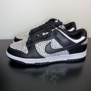 Nike Panda Dunk Custom - Black and White with Sparkling Accents